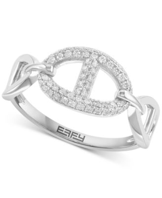 EFFY Collection - Diamond Mariner Link Ring (1/4 ct. t.w.) in Sterling Silver