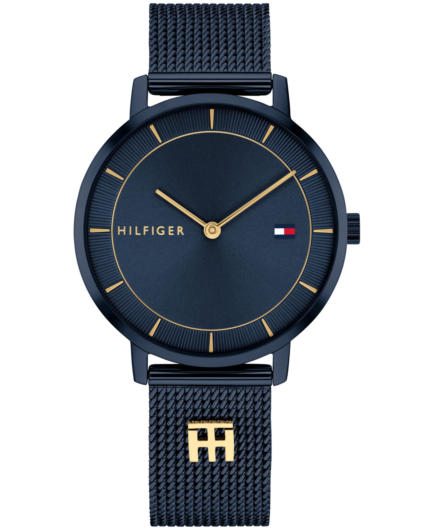 Women's Quartz Ionic Plated Blue Stainless Steel and Gold-Tone Steel Mesh Bracelet Watch 35mm
