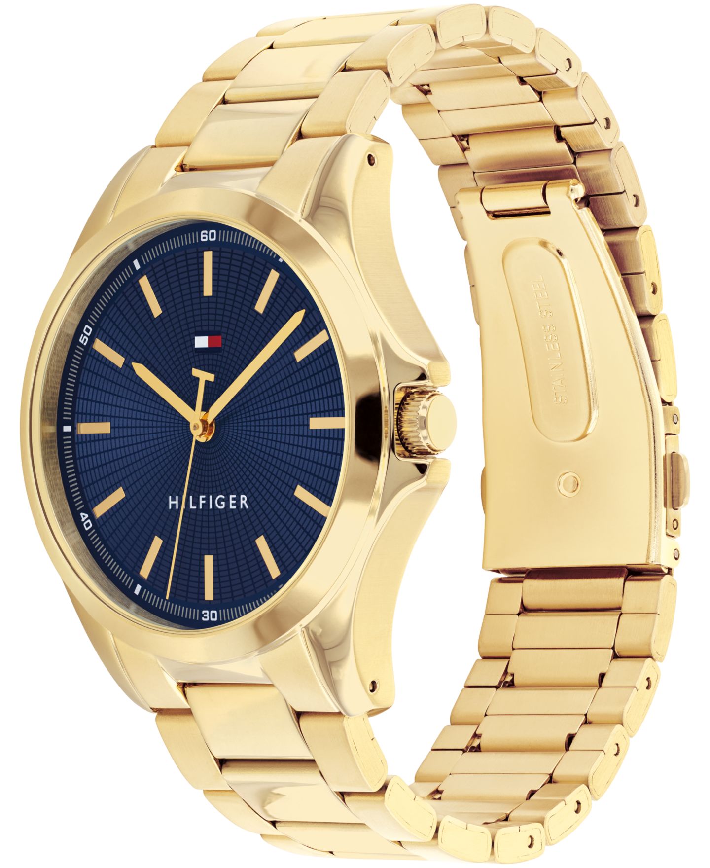 Мужские часы Tommy Hilfiger Quartz Gold-Tone Stainless Steel Bracelet Watch 42mm — фото 2
