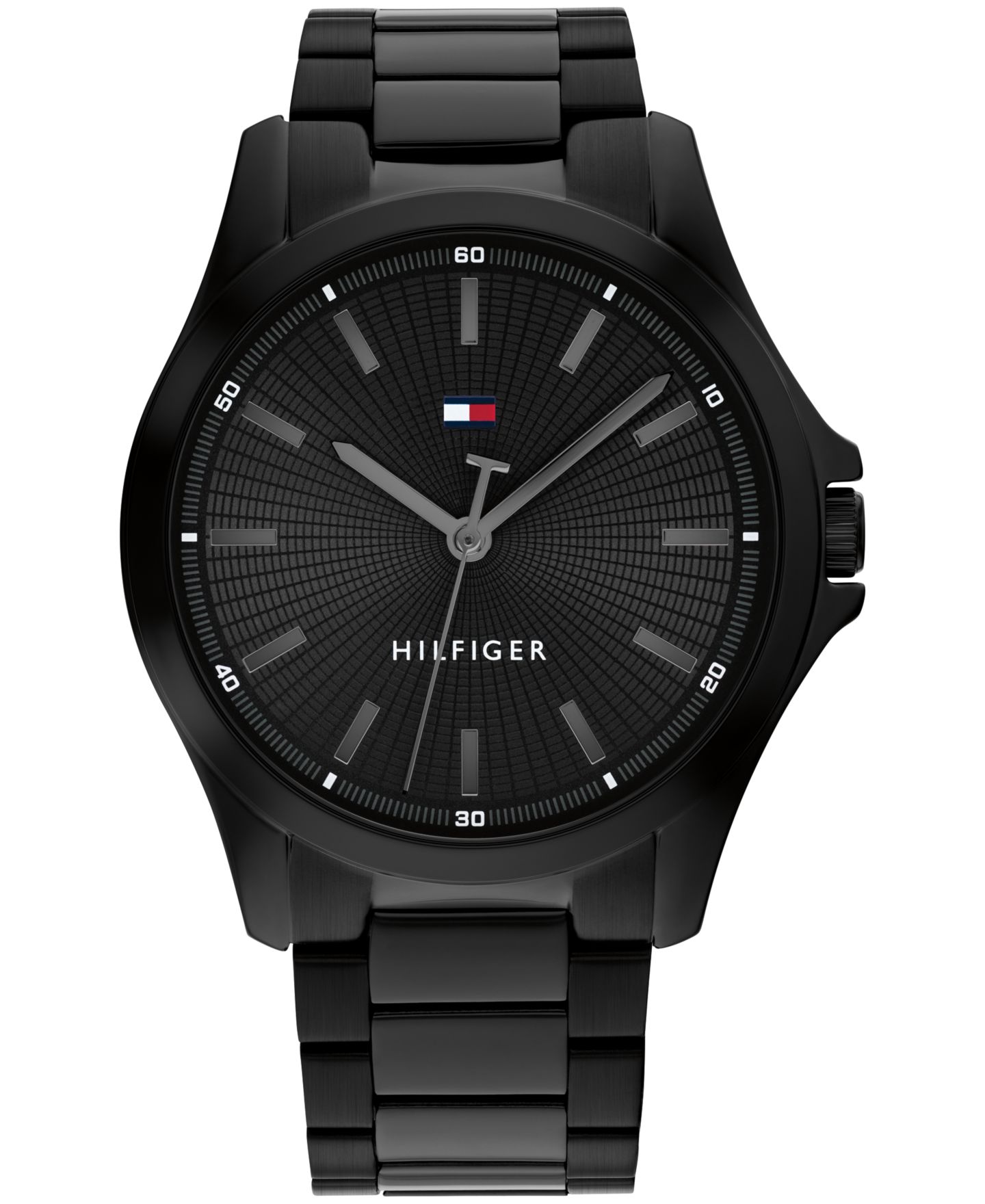 Мужские часы Tommy Hilfiger Quartz Ionic Plated Black Stainless Steel Bracelet Watch 42mm — фото 1