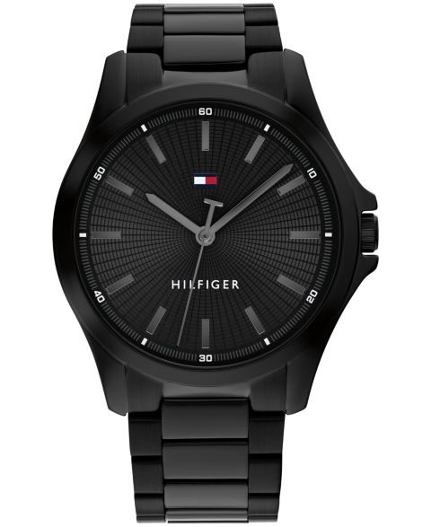 Мужские часы Tommy Hilfiger Quartz Ionic Plated Black Stainless Steel Bracelet Watch 42mm