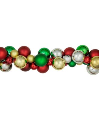 6' Traditional Colors 2 - Finish Shatterproof Ball Christmas Garland