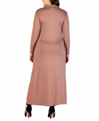 Plus Size Collared Wrap Maxi Dress