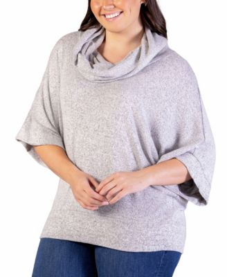 Plus Size Cowl Neck Dolman Sleeve Top