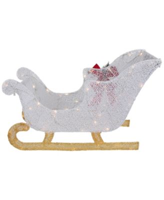 30.25" LED Lighted Glittery White Sleigh Outdoor Christmas Decoration