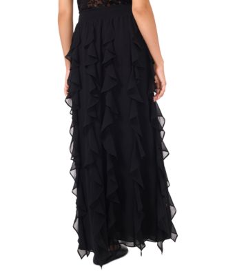 Women's Ruffle Smocked-Waist Maxi Skirt