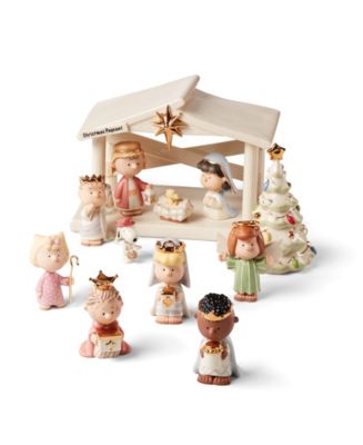 Lenox Peanuts Christmas Pageant Nativity 12 Piece Figurine Set
