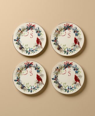 Winter Greetings Salad Plates, Set of 4