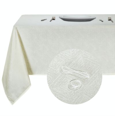 Diamond Textured Spill And Stain Proof All Purpose Fabric Tablecloth - 60 in. W x 84 in. L (6-8 Chairs), Spice