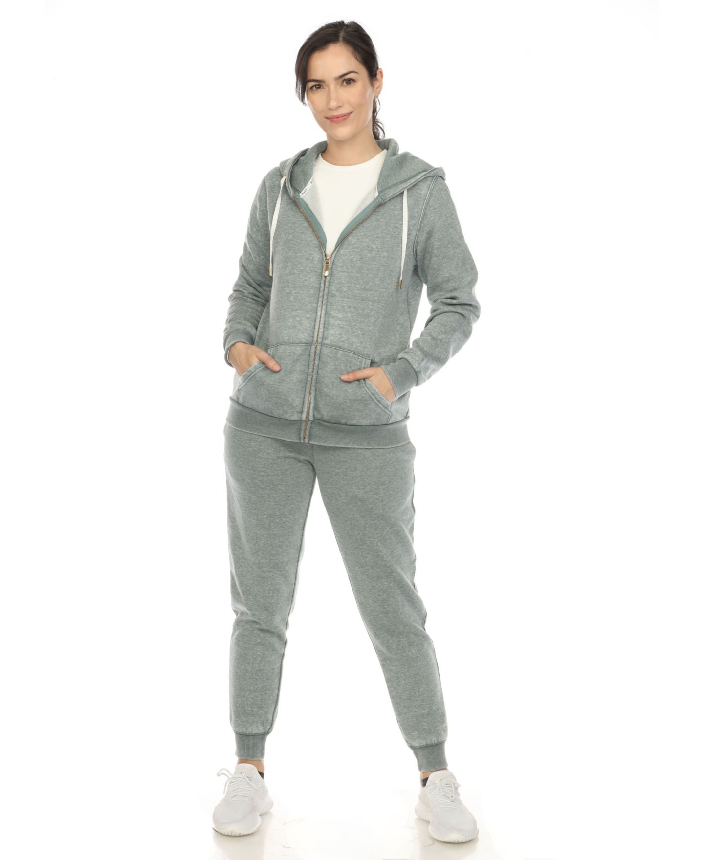 Женский комплект White Mark Burnout Jogger Set, цвет: Зелёный — фото 1