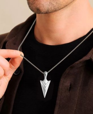 Silver Arrowhead Stainless Steel Pendant Necklace