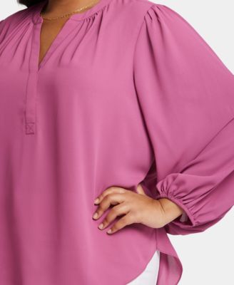 Plus Size Puff Sleeve Popover Top