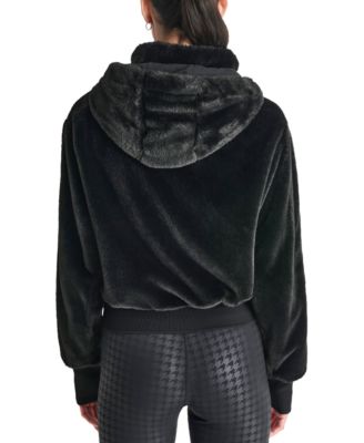 Women's Faux-Fur Zip-Front Bomber Jacket