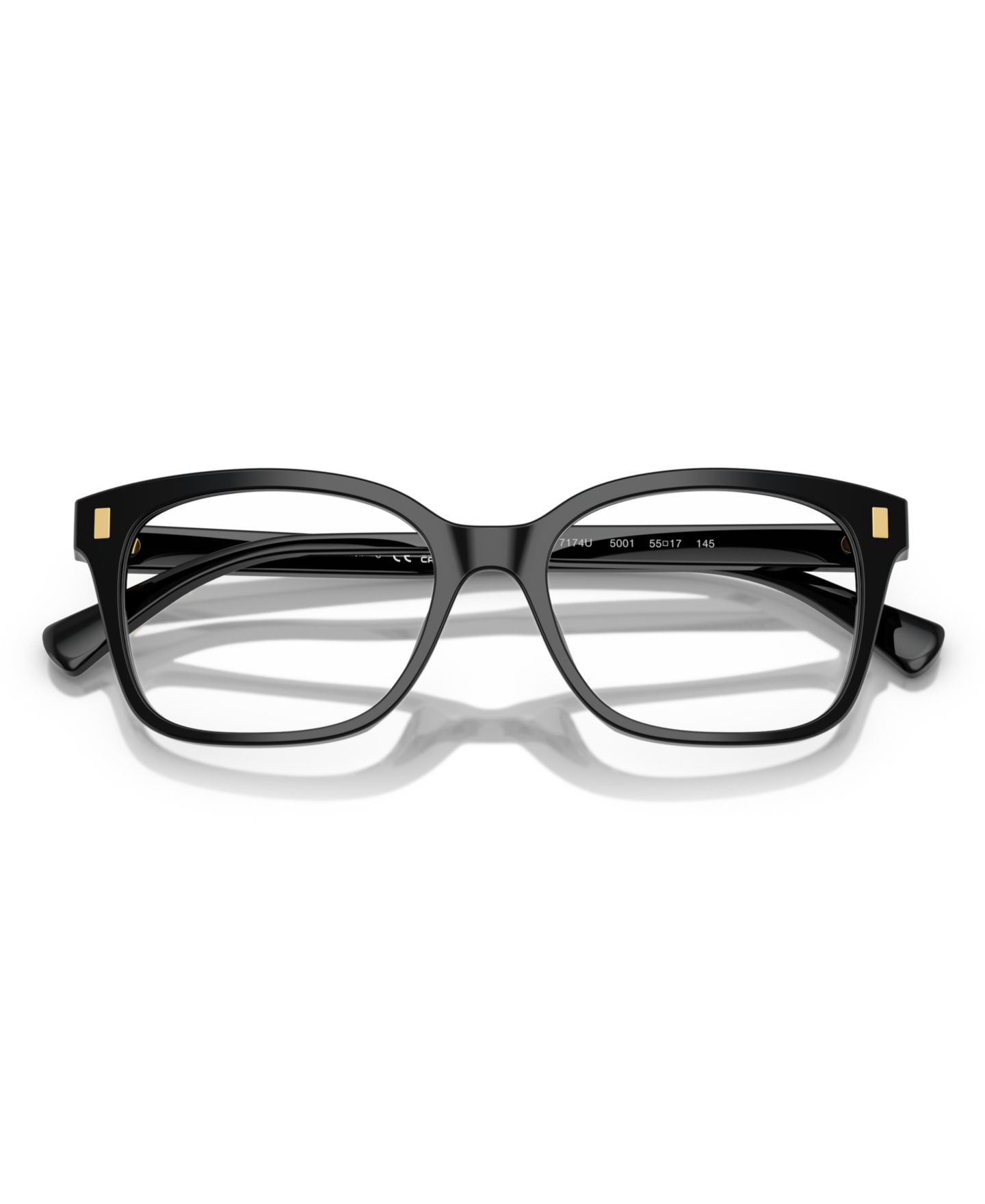Женские очки Ralph by Ralph Lauren Ralph Woman Rectangle Plastic RA7174U Eyeglasses, цвет: Блестящий чёрный — фото 5