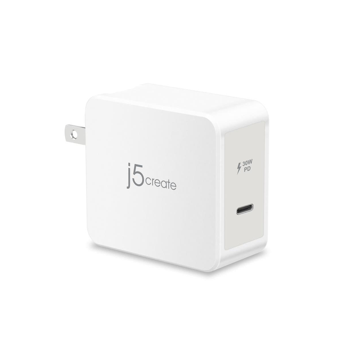 j5create Type C Pd Charger Power delivery and Quick Charger - pure,  pristine white hue
