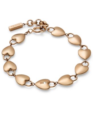 Olivia Burton Women's Locked Heart Rose Gold Plated Bracelet