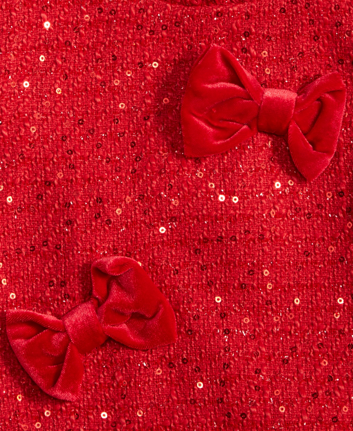 Rare Editions Little Girls Sequin Tweed Dress Social Dress with Headband, 2 Piece