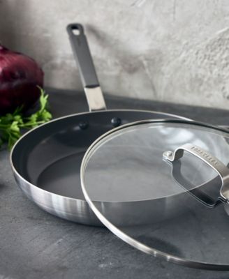 X Bobby Flay Nonstick Stainless Steel 12" Frypan with Lid
