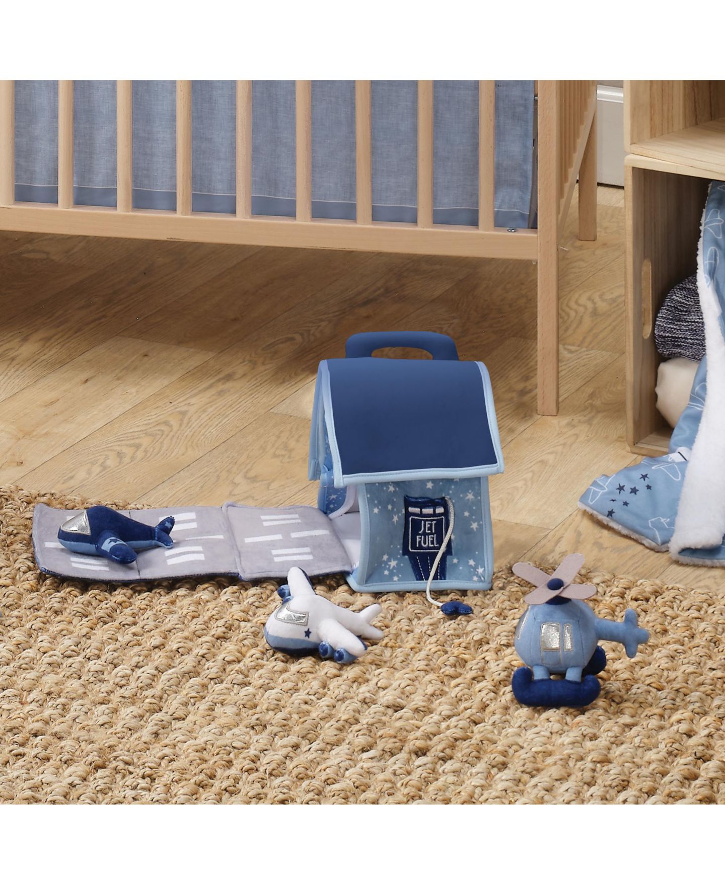 Детские игровые наборы Bedtime Originals Airplane/Airport Interactive Plush Play Set, 4-Piece Set, цвет: Синий — фото 7