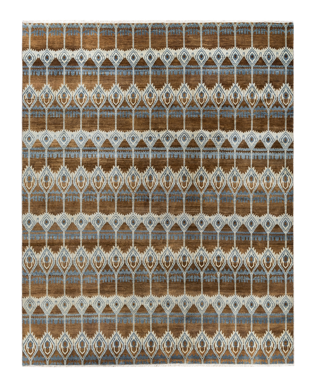 Adorn Hand Woven Rugs Indian Ooak M6012 8'2''x10'2'' Area Rug - Brown