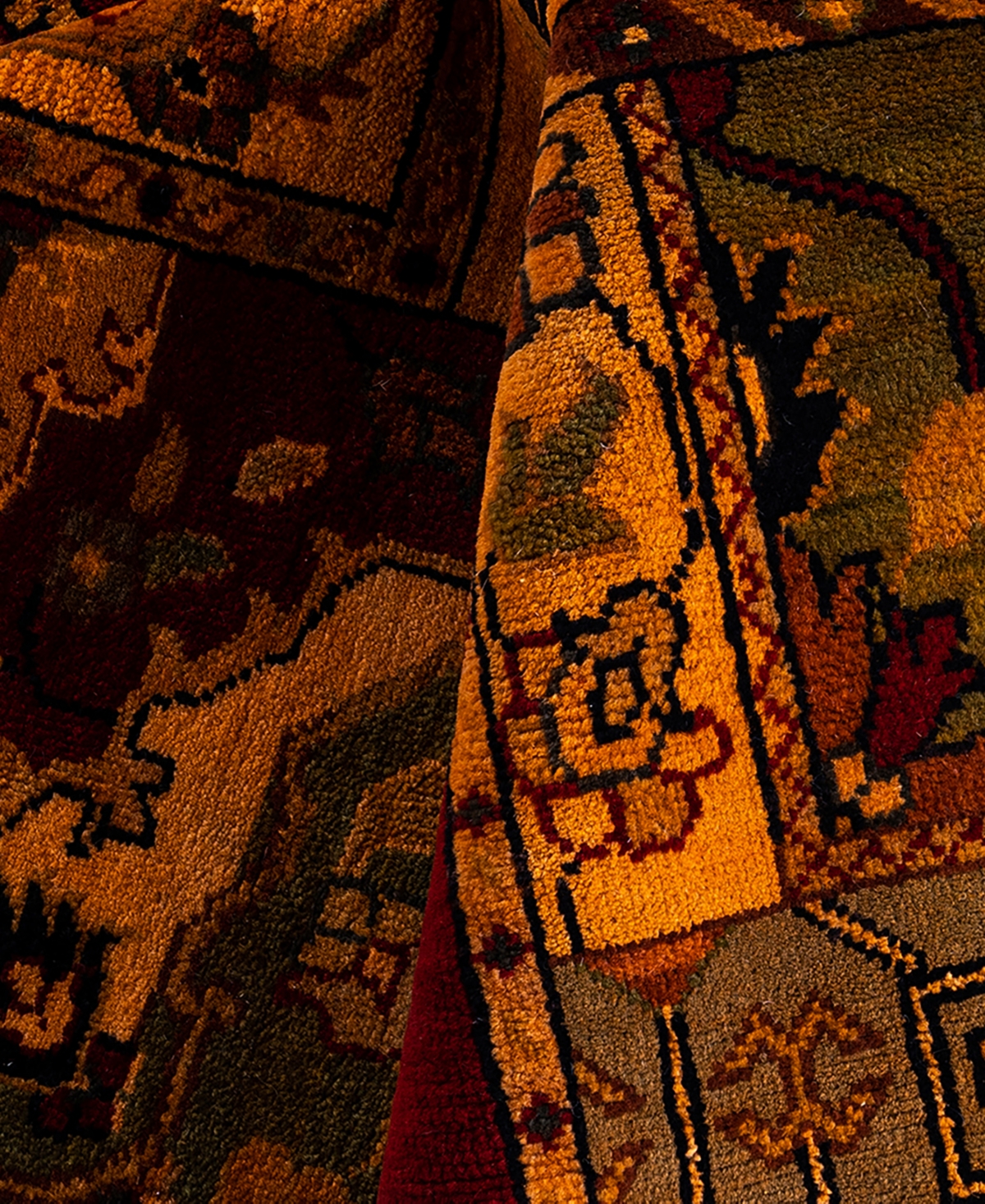 Adorn Hand Woven Rugs Indian Ooak M6013 8'10''x12' Area Rug In Orange