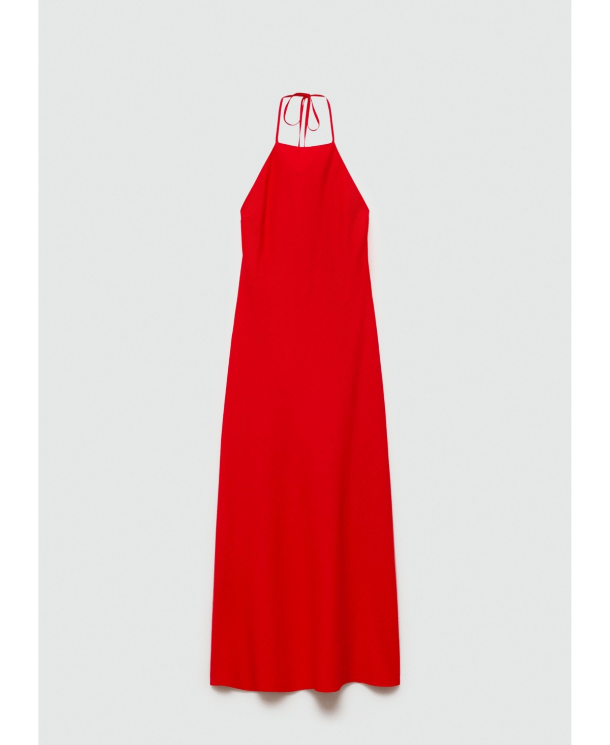 MANGO WOMEN'S HALTER-NECK LINEN DRESS