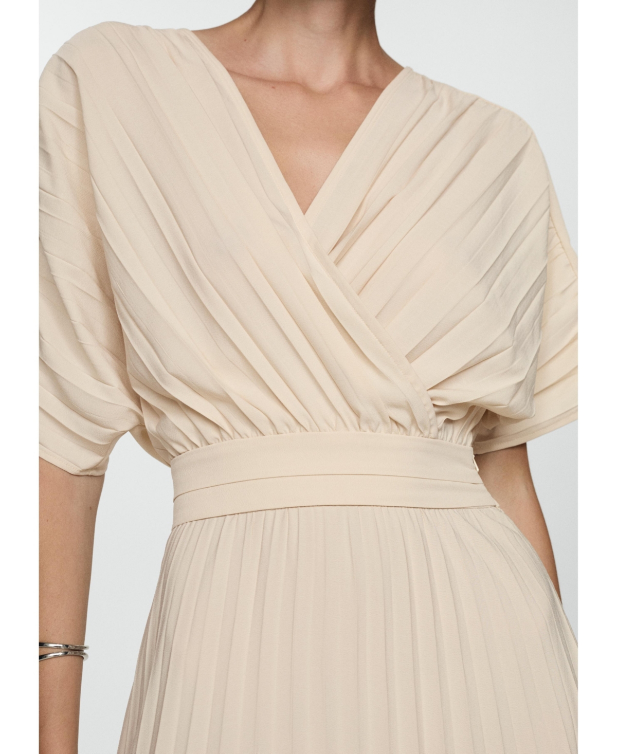 Mango Women's Pleated A-Line Dress