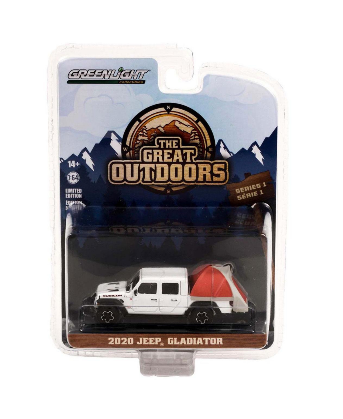 Greenlight Collectibles 1/64 Jeep Gladiator w/ Truck Bed Tent Greenlight Great Outdoors Series 1 38010-d