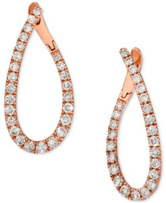 Le Vian - Nude Diamond Teardrop Spiral Hoop Earrings (1-1/2 ct. t.w.) in 14k Rose Gold