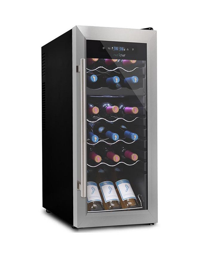 NutriChef Wine Chilling Refrigerator Cellar DualZone Wine Cooler