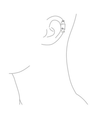 Geometric Spiral Wire Crystal White Pearl Cartilage Ear Cuff Wrap Helix Earring .925 Sterling Silver