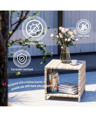 5-Piece Wicker Patio Conversation Set with Cushions