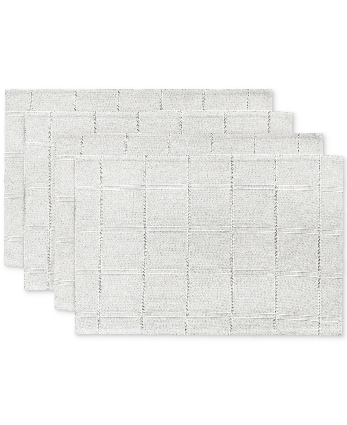 Izod Chadwick Lurex Placemats, Set Of 4 In White Silver