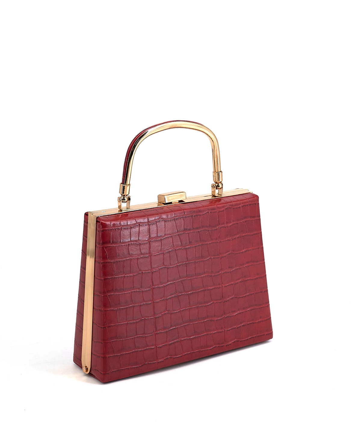 Like Dreams Eve Faux Croc Top Handle Evening Clutch In Red