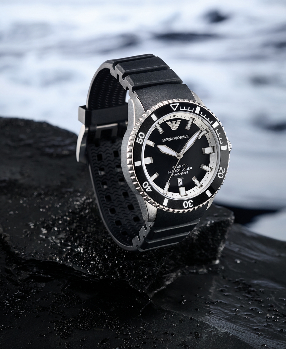 Emporio Armani Rubber Strap Watches In No Color
