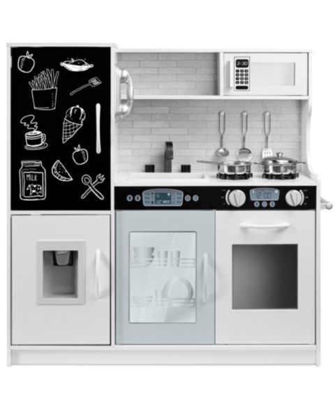 Детские игрушки Best Choice Products Wooden Chalkboard 11-Piece Play Kitchen Set, Ages 3+, цвет: Меловой