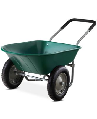 Dual-Wheel Home Wheelbarrow Yard Garden Cart for Lawn, Construction