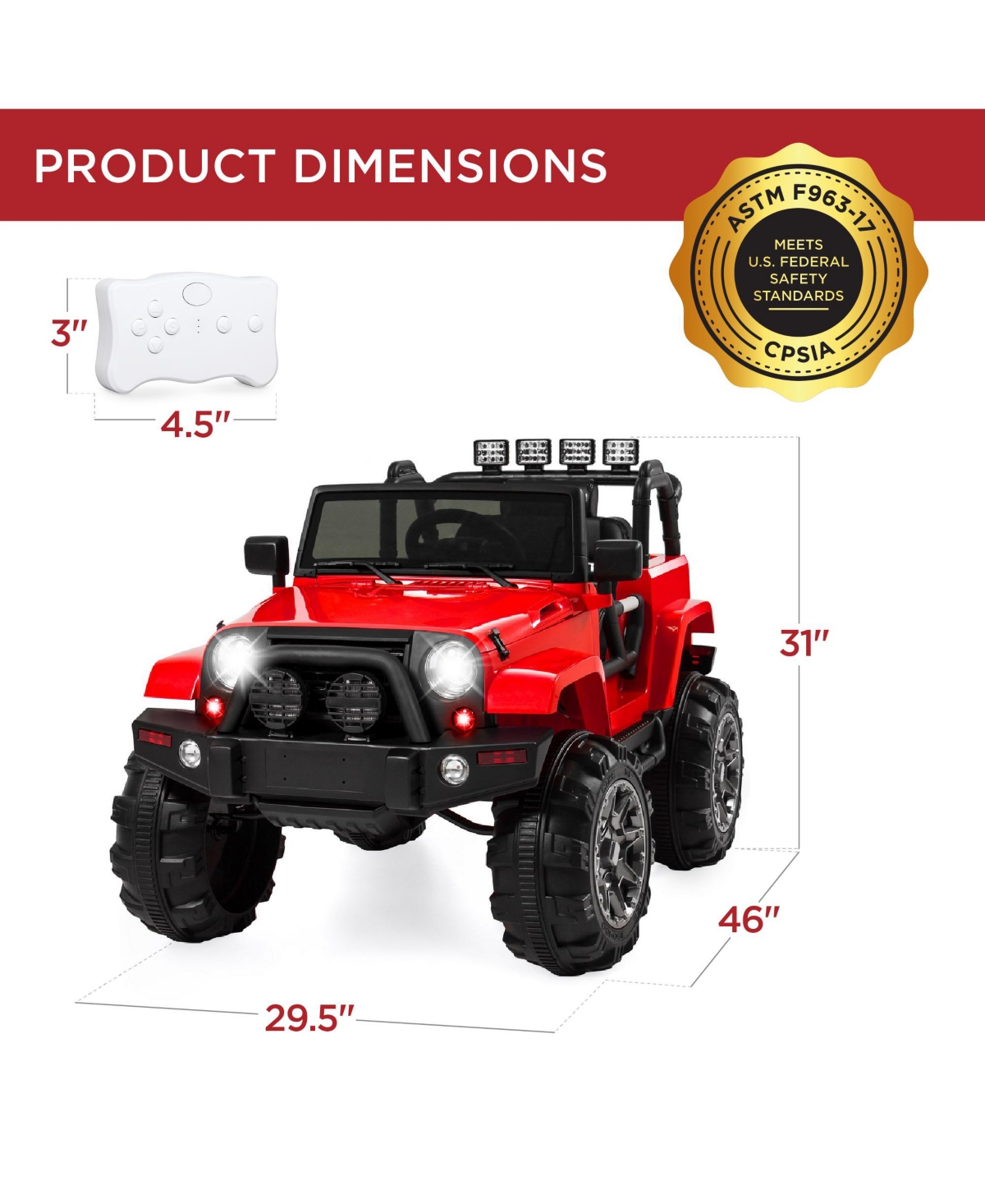 Best Choice Products 12V Kids Ride On Truck Car w/ Remote Control, Spring Suspension, Bluetooth, Led Lights