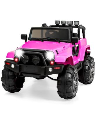12V Kids Ride On Truck Car w/ Remote Control, Spring Suspension, Bluetooth, LED Lights
