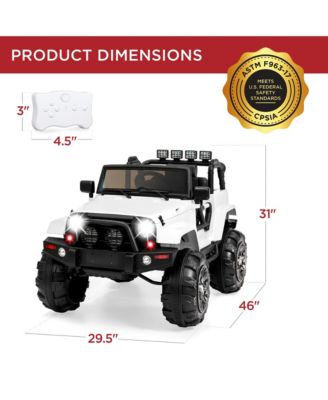 12V Kids Ride On Truck Car w/ Remote Control, Spring Suspension, Bluetooth, LED Lights