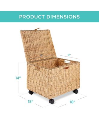 Hyacinth Rolling Filing Cabinet Mobile Organizer Storage Basket w/ Lid, Locking Wheels