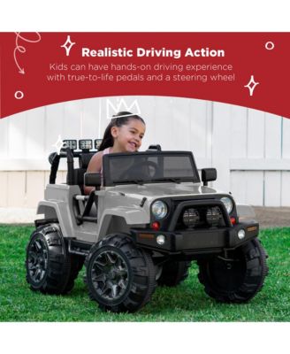 12V Kids Ride On Truck Car w/ Remote Control, Spring Suspension, Bluetooth, LED Lights