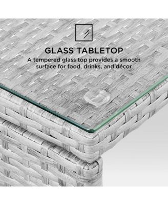 Best Choice Products 4-Piece Outdoor Wicker Patio Conversation Furniture Set w/ Table, Cushions