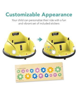 6V Kids Ride On Bumper Car Toy w/ Remote Control, Harness, Lights, 360 Degree Spin