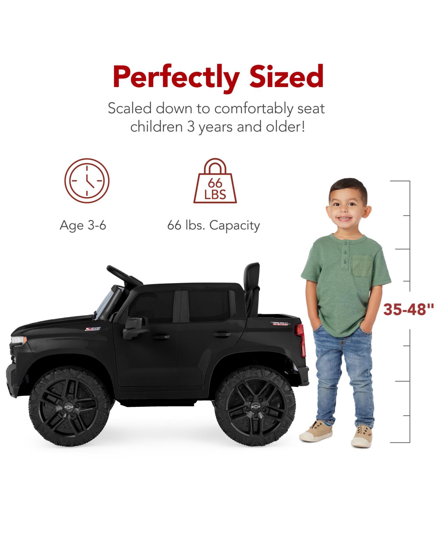 Детская игрушка Best Choice Products Licensed Chevrolet Silverado 12V Remote Control Ride-On Truck, 66 lbs. Capacity, Ages 3-7, цвет: Чёрный — фото 4