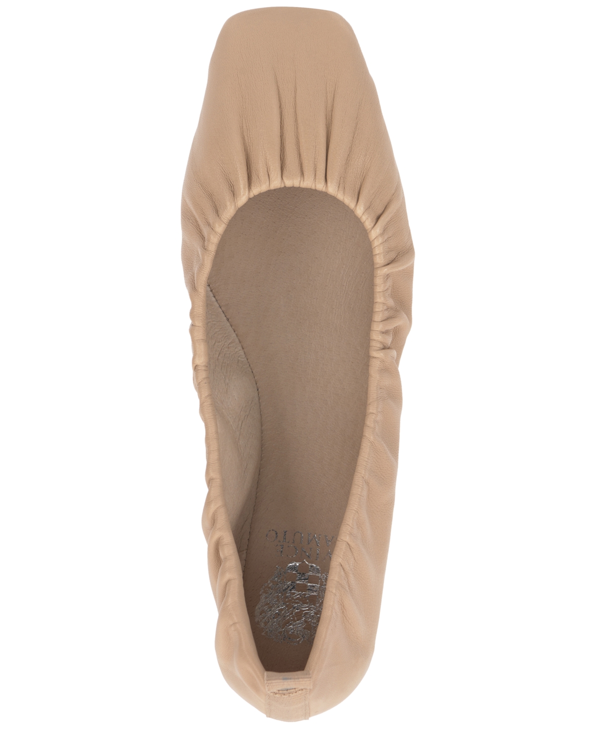 Vince Camuto Verline Ruched Ballet Flats In Soft Buff