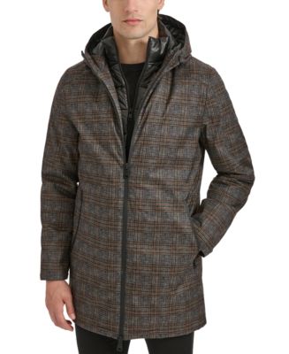 Kenneth Cole Men's Water-Resistant Hooded Stadium Coat with