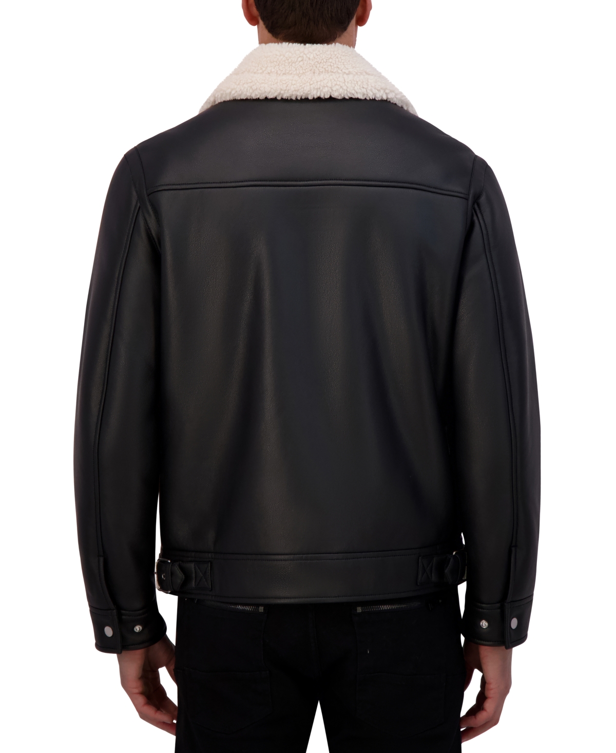 Kenneth Cole Men's Faux-Shearling Moto Jacket