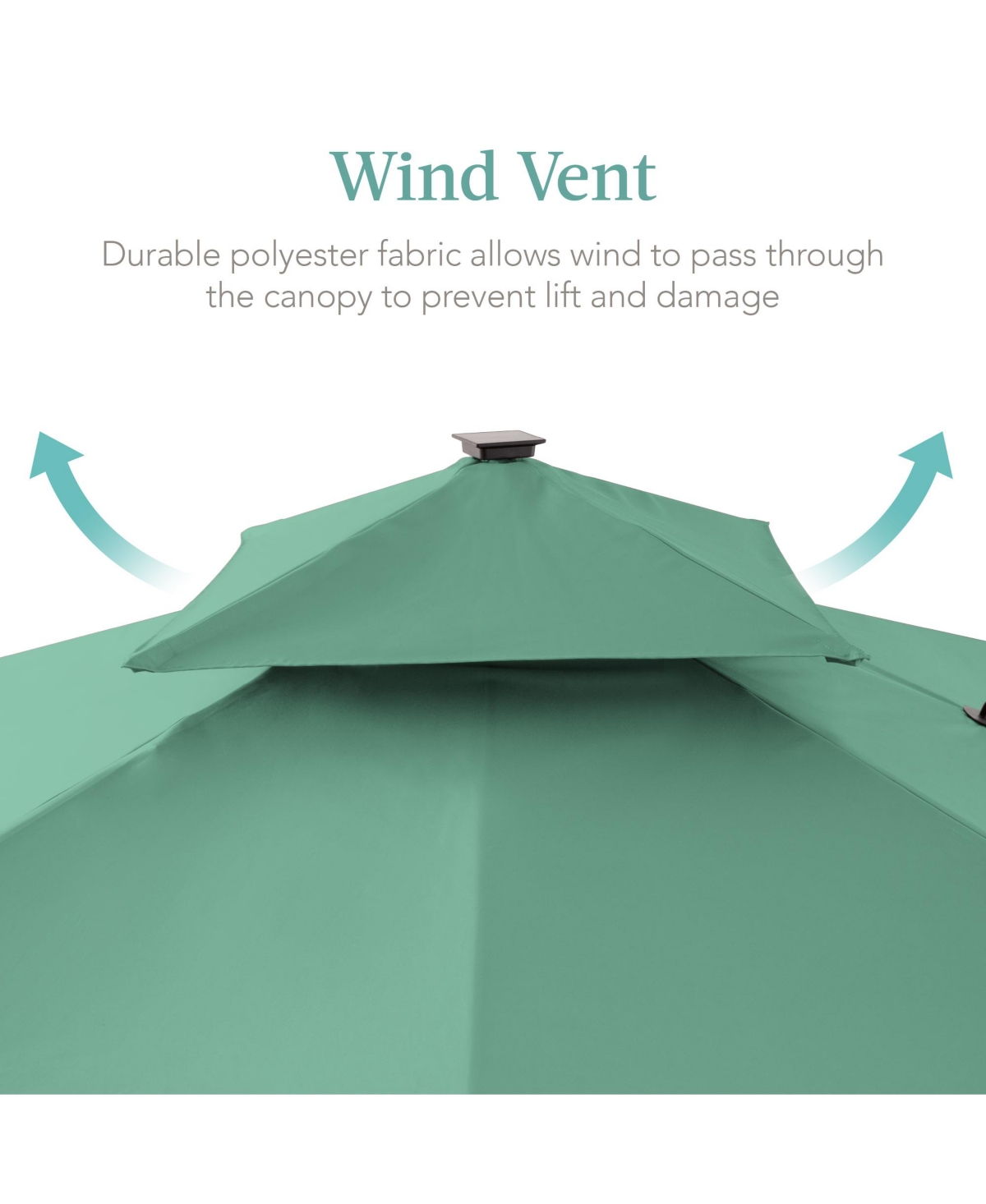 Best Choice Products 10x10ft 2-Tier Square Outdoor Solar Led Cantilever Patio Umbrella w/ Base Included