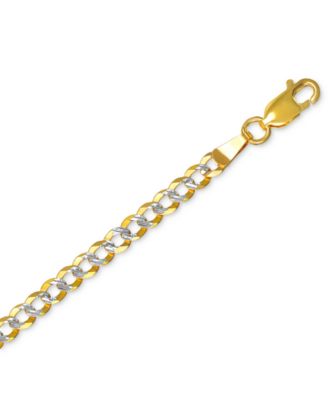 26" Two-Tone Open Curb Link Chain Necklace (3-5/8mm) in Solid 14k Gold & White Gold